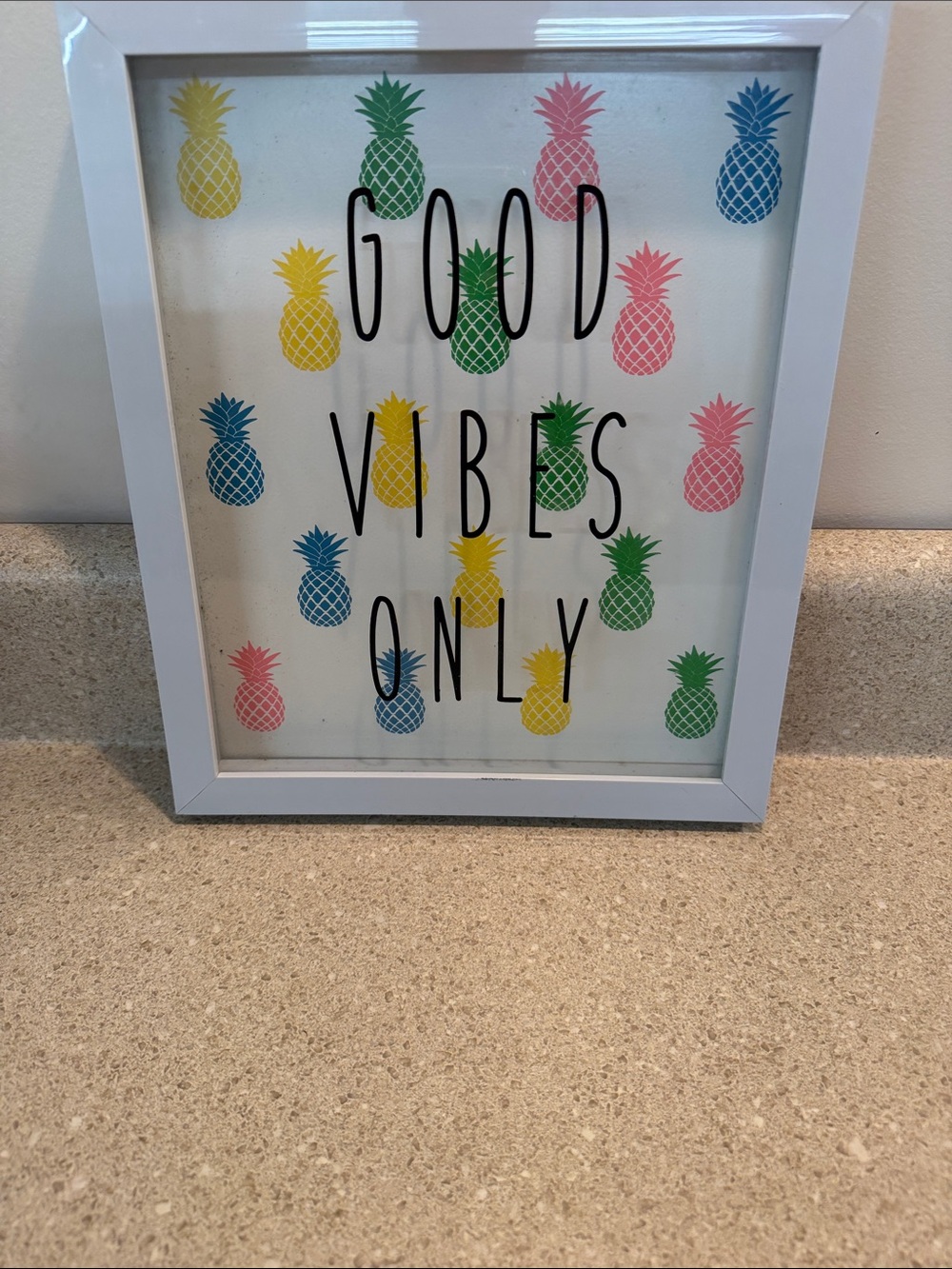 The Spring Shop White Pineapple 'Good Vibes Only' Wall Art